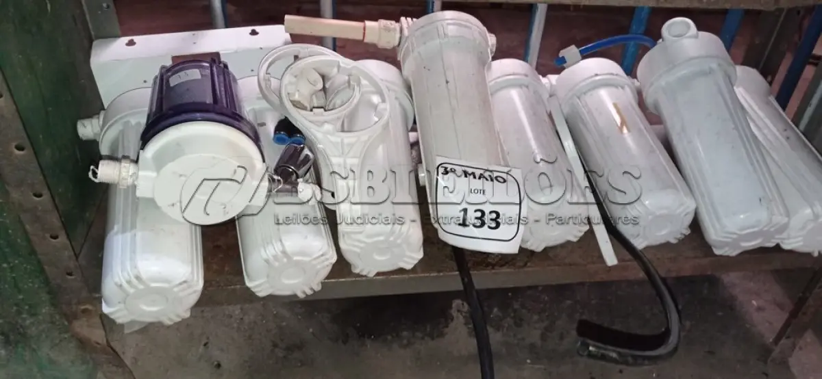 LOTE 133 - 09 FILTROS RESIDENCIAIS. (NO ESTADO) ATENÇÃO! FAZER A VISITAÇÃO ANTES DE ARREMATAR, NÃO SABEMOS SE FUNCIONA. LEILÃO NÃO TEM GARANTIA E NEM DEVOLUÇÃO, SUJEITO A POSSÍVEIS AVARIAS VISÍVEIS/OCULTAS E/OU AUSÊNCIA DE COMPONENTES.