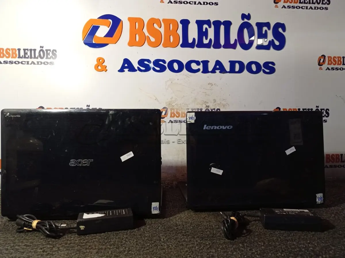 LOTE 111 - 02 NOTEBOOK’S COM 02 FONTES, SENDO 01 ACER E 01 LENOVO COM AVARIAS. (NO ESTADO) ATENÇÃO! FAZER A VISITAÇÃO ANTES DE ARREMATAR, NÃO SABEMOS SE FUNCIONA. LEILÃO NÃO TEM GARANTIA E NEM DEVOLUÇÃO, SUJEITO A POSSÍVEIS AVARIAS VISÍVEIS/OCULTAS E/OU AUSÊNCIA DE COMPONENTES.