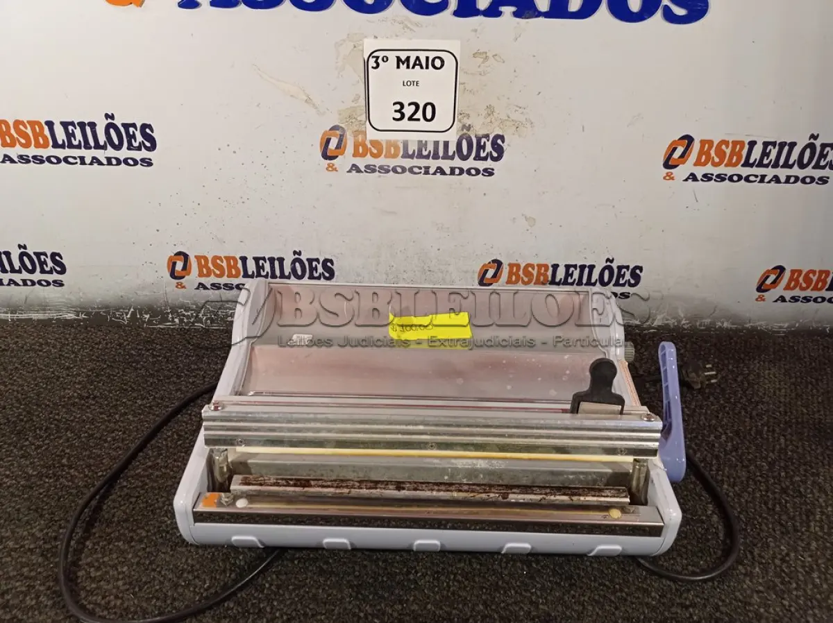 LOTE 320 - 01 SELADORA DE EMBALAGEM PARA ESTERILIZAÇÃO. (NO ESTADO) ATENÇÃO! FAZER A VISITAÇÃO ANTES DE ARREMATAR, NÃO SABEMOS SE FUNCIONA. LEILÃO NÃO TEM GARANTIA E NEM DEVOLUÇÃO, SUJEITO A POSSÍVEIS AVARIAS VISÍVEIS/OCULTAS E/OU AUSÊNCIA DE COMPONENTES.