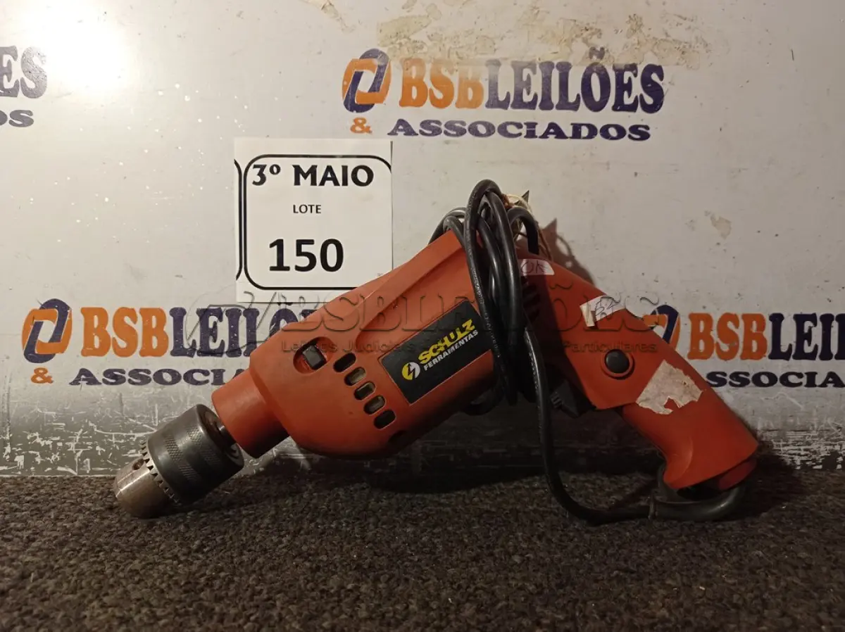 LOTE 150 - 01 PARAFUSADEIRA/FURADEIRA MARCA SCHUZ 220V. (NO ESTADO) ATENÇÃO! FAZER A VISITAÇÃO ANTES DE ARREMATAR, NÃO SABEMOS SE FUNCIONA. LEILÃO NÃO TEM GARANTIA E NEM DEVOLUÇÃO, SUJEITO A POSSÍVEIS AVARIAS VISÍVEIS/OCULTAS E/OU AUSÊNCIA DE COMPONENTES.