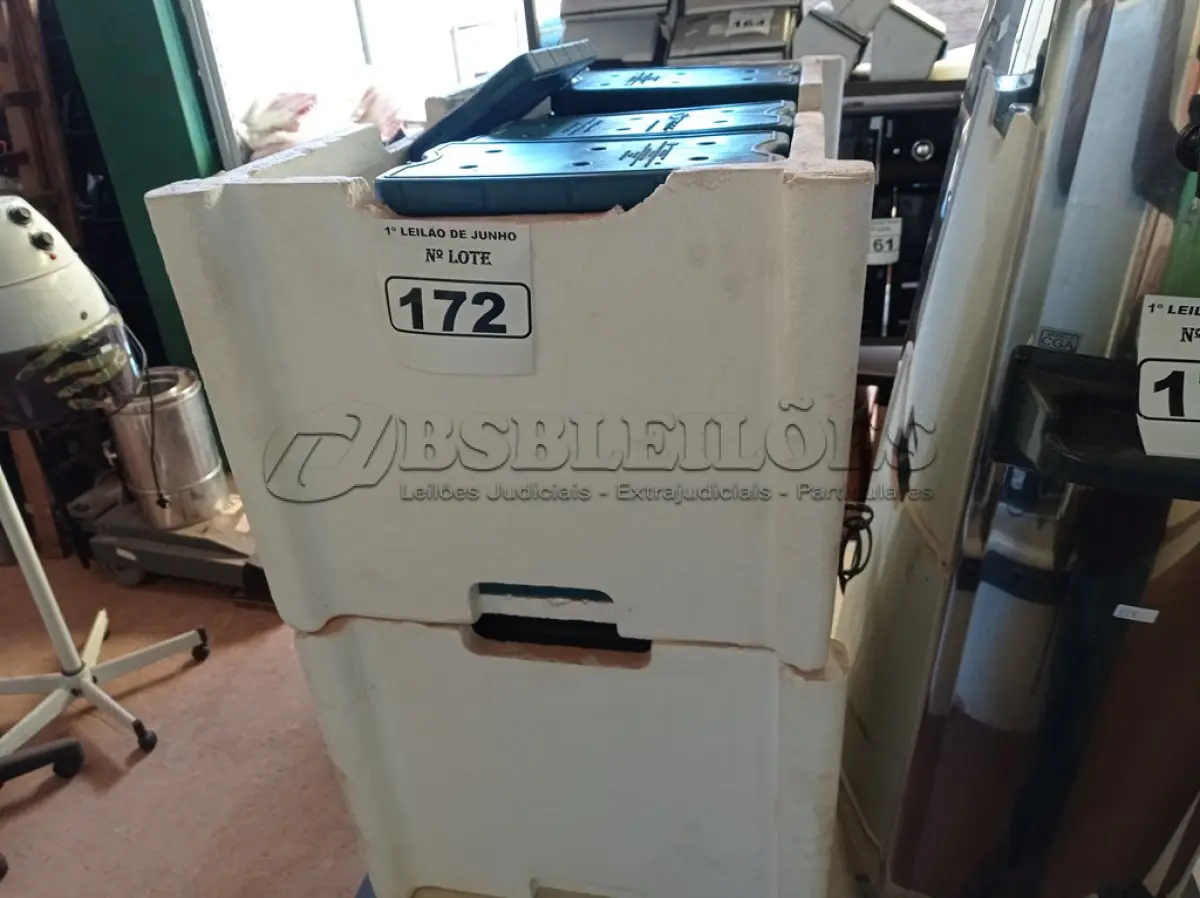 LOTE 172 - 01 LOTE COM GRANDE QUANTIDADE DE PLACAS PARA FAZER GELO RÍGIDO REUTILIZÁVEL. (NO ESTADO) ATENÇÃO! FAZER A VISITAÇÃO ANTES DE ARREMATAR, NÃO SABEMOS SE FUNCIONA. LEILÃO NÃO TEM GARANTIA E NEM DEVOLUÇÃO, SUJEITO A POSSÍVEIS AVARIAS VISÍVEIS/OCULTAS E/OU AUSÊNCIA DE COMPONENTES.