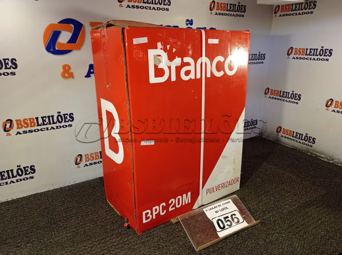 LOTE 056 - 01 PULVERIZADOR COSTAL BPC20 BRANCO. (NOVO) (NO ESTADO) ATENÇÃO! FAZER A VISITAÇÃO ANTES DE ARREMATAR, NÃO SABEMOS SE FUNCIONA. LEILÃO NÃO TEM GARANTIA E NEM DEVOLUÇÃO, SUJEITO A POSSÍVEIS AVARIAS VISÍVEIS/OCULTAS E/OU AUSÊNCIA DE COMPONENTES.