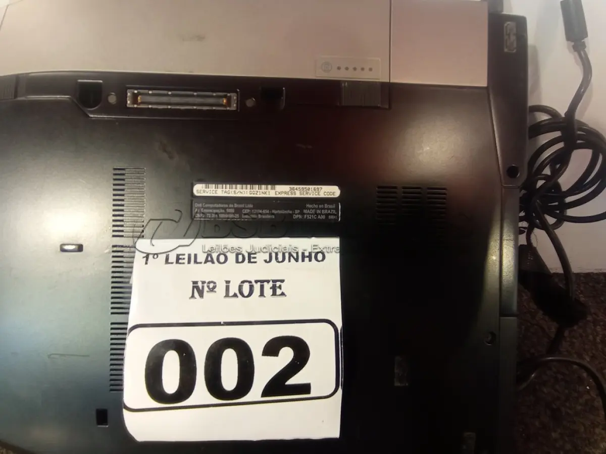 LOTE 002 - 01 NOTEBOOK MARCA DELL LATITUDE E6500. (FONTE INCOMPLETA FALTANDO CABO DE FORÇA E NÃO ESTÁ LIGANDO) (NO ESTADO) ATENÇÃO! FAZER A VISITAÇÃO ANTES DE ARREMATAR, NÃO SABEMOS SE FUNCIONA. LEILÃO NÃO TEM GARANTIA E NEM DEVOLUÇÃO, SUJEITO A POSSÍVEIS AVARIAS VISÍVEIS/OCULTAS E/OU AUSÊNCIA DE COMPONENTES.