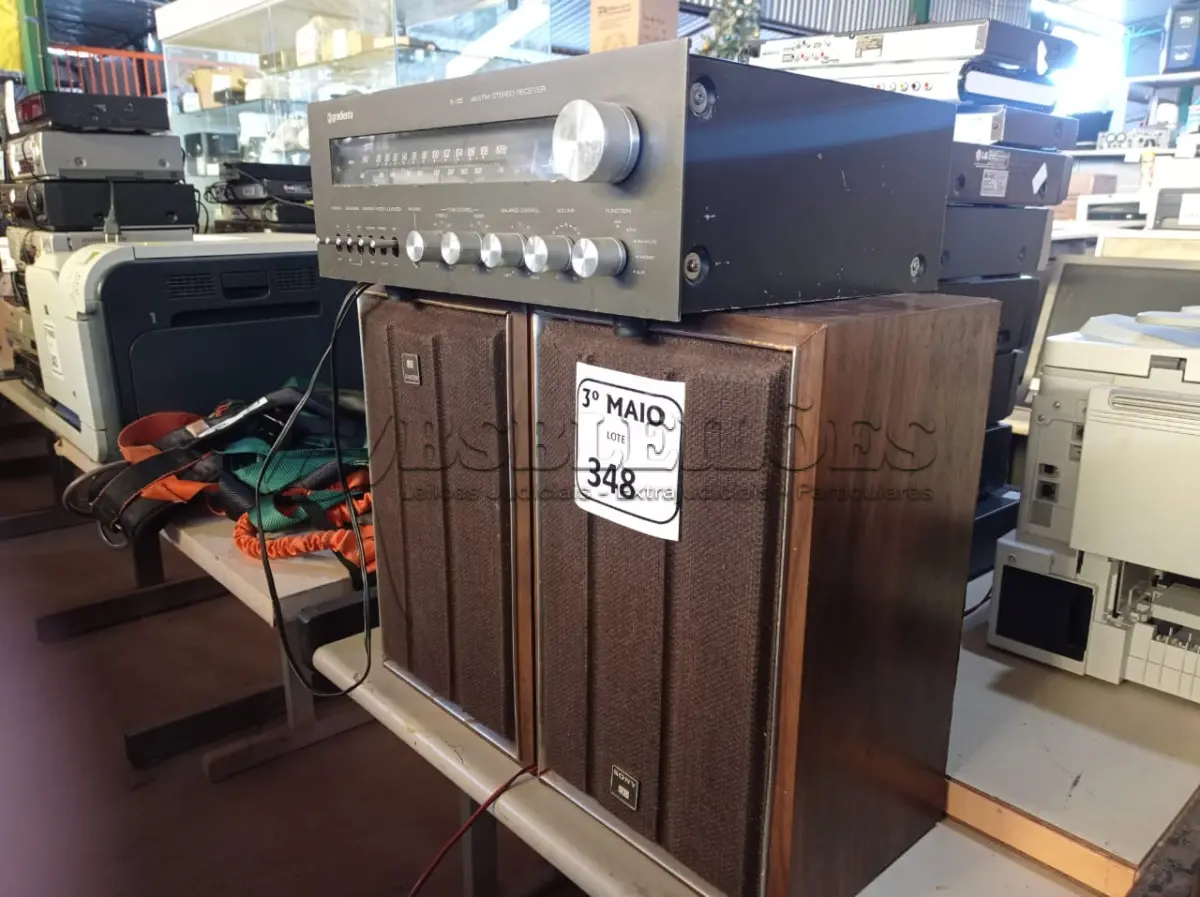 LOTE 348 - 02 CAIXAS DE SOM MARCA SONY E 01 RECEIVER MARCA GRADIENTE. (NO ESTADO) ATENÇÃO! FAZER A VISITAÇÃO ANTES DE ARREMATAR, NÃO SABEMOS SE FUNCIONA. LEILÃO NÃO TEM GARANTIA E NEM DEVOLUÇÃO, SUJEITO A POSSÍVEIS AVARIAS VISÍVEIS/OCULTAS E/OU AUSÊNCIA DE COMPONENTES.