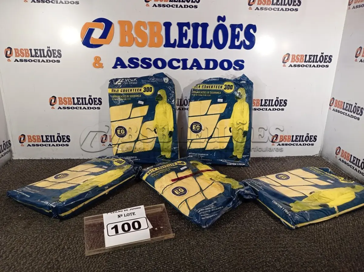LOTE 100 - 01 LOTE COM 05 MACACÕES VOLH COVERTECH 300 TAMANHO EG NA COR AMARELA. (NOVO) (NO ESTADO) ATENÇÃO! FAZER A VISITAÇÃO ANTES DE ARREMATAR, NÃO SABEMOS SE FUNCIONA. LEILÃO NÃO TEM GARANTIA E NEM DEVOLUÇÃO, SUJEITO A POSSÍVEIS AVARIAS VISÍVEIS/OCULTAS E/OU AUSÊNCIA DE COMPONENTES.