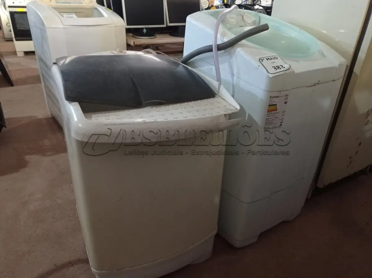 LOTE 383 - 02 TANQUINHOS, SENDO 01 MARCA MUELLER 6KG 220V. (NO ESTADO) ATENÇÃO! FAZER A VISITAÇÃO ANTES DE ARREMATAR, NÃO SABEMOS SE FUNCIONA. LEILÃO NÃO TEM GARANTIA E NEM DEVOLUÇÃO, SUJEITO A POSSÍVEIS AVARIAS VISÍVEIS/OCULTAS E/OU AUSÊNCIA DE COMPONENTES.