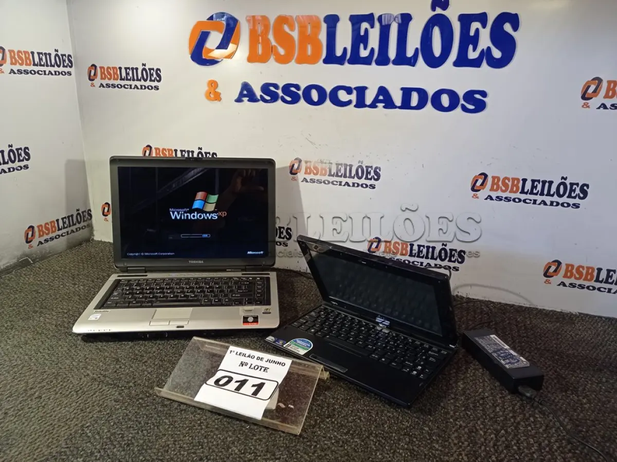 LOTE 011 - 02 NOTEBOOK’S, SENDO 01 TOSHIBA(LIGANDO) COM FONTE INCOMPLETA FALTANDO CABO DE FORÇA E 01 NETBOOK MARCA ASUS EEPC SEM FONTE COM AVARIAS. (NO ESTADO) ATENÇÃO! FAZER A VISITAÇÃO ANTES DE ARREMATAR, NÃO SABEMOS SE FUNCIONA. LEILÃO NÃO TEM GARANTIA E NEM DEVOLUÇÃO, SUJEITO A POSSÍVEIS AVARIAS VISÍVEIS/OCULTAS E/OU AUSÊNCIA DE COMPONENTES.