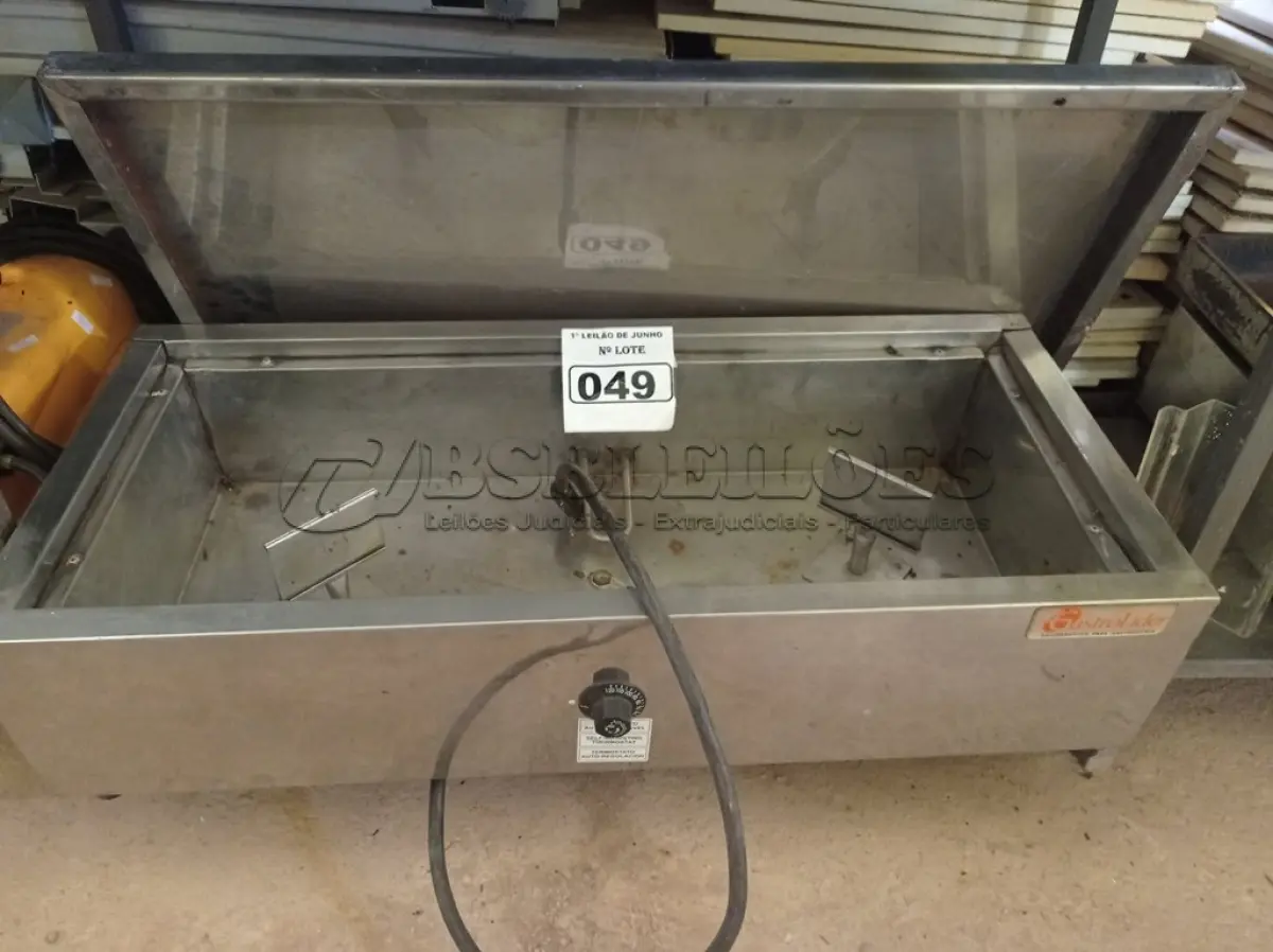 LOTE 049 - 01 BANHO MARIA INCOMPLETO EM INOX. (NO ESTADO) ATENÇÃO! FAZER A VISITAÇÃO ANTES DE ARREMATAR, NÃO SABEMOS SE FUNCIONA. LEILÃO NÃO TEM GARANTIA E NEM DEVOLUÇÃO, SUJEITO A POSSÍVEIS AVARIAS VISÍVEIS/OCULTAS E/OU AUSÊNCIA DE COMPONENTES.