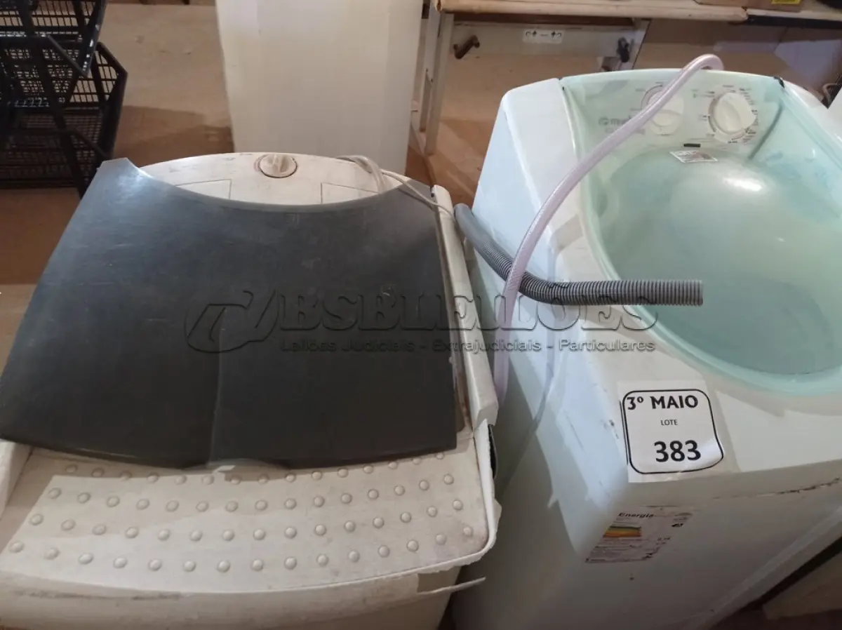 LOTE 383 - 02 TANQUINHOS, SENDO 01 MARCA MUELLER 6KG 220V. (NO ESTADO) ATENÇÃO! FAZER A VISITAÇÃO ANTES DE ARREMATAR, NÃO SABEMOS SE FUNCIONA. LEILÃO NÃO TEM GARANTIA E NEM DEVOLUÇÃO, SUJEITO A POSSÍVEIS AVARIAS VISÍVEIS/OCULTAS E/OU AUSÊNCIA DE COMPONENTES.