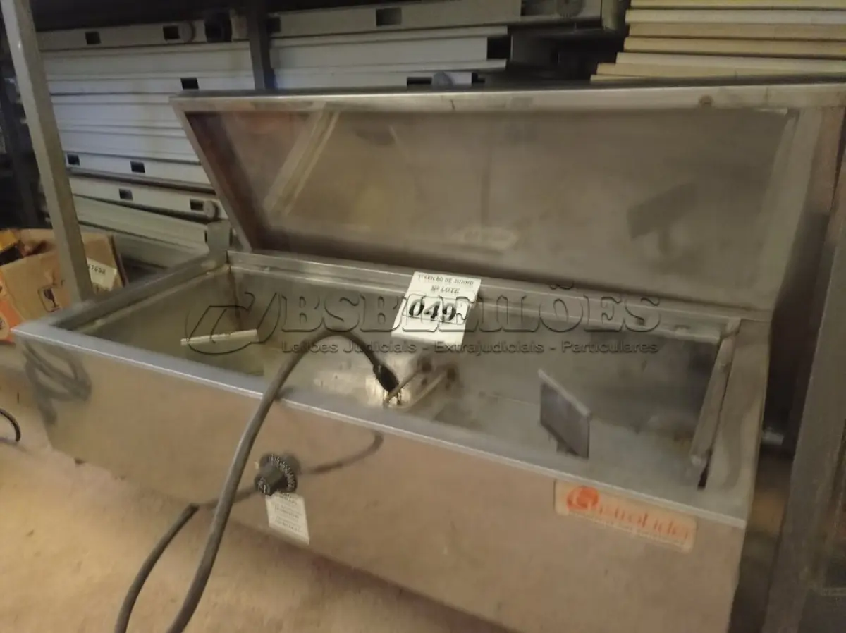 LOTE 049 - 01 BANHO MARIA INCOMPLETO EM INOX. (NO ESTADO) ATENÇÃO! FAZER A VISITAÇÃO ANTES DE ARREMATAR, NÃO SABEMOS SE FUNCIONA. LEILÃO NÃO TEM GARANTIA E NEM DEVOLUÇÃO, SUJEITO A POSSÍVEIS AVARIAS VISÍVEIS/OCULTAS E/OU AUSÊNCIA DE COMPONENTES.
