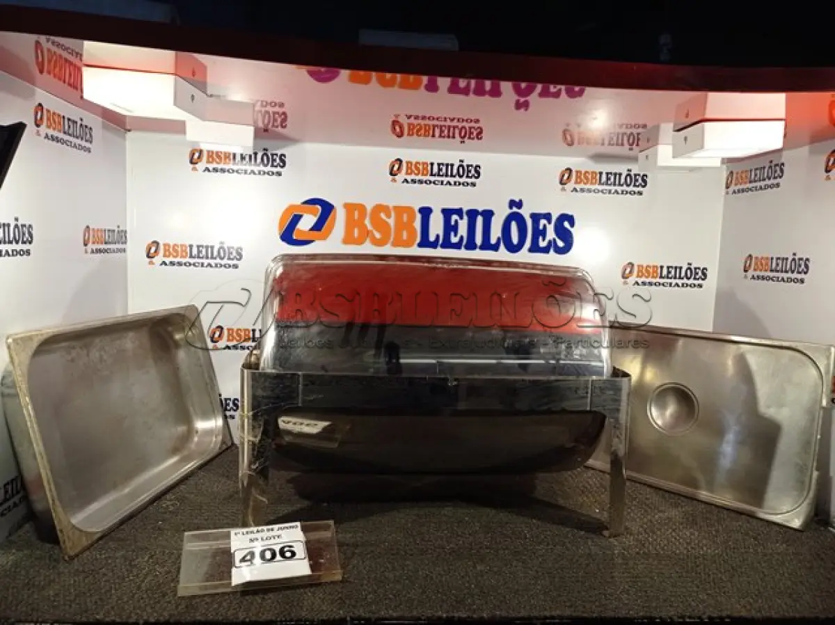 LOTE 406 - 01 RECHAUD EM INOX COM AVARIAS E 01 CUBA. (NO ESTADO) ATENÇÃO! FAZER A VISITAÇÃO ANTES DE ARREMATAR, NÃO SABEMOS SE FUNCIONA. LEILÃO NÃO TEM GARANTIA E NEM DEVOLUÇÃO, SUJEITO A POSSÍVEIS AVARIAS VISÍVEIS/OCULTAS E/OU AUSÊNCIA DE COMPONENTES.