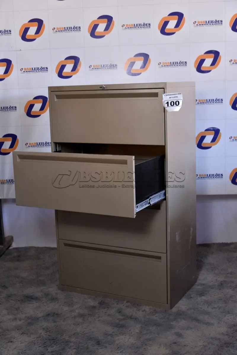 LOTE 100 - 01 ARMÁRIO DE AÇO PARA ESCRITÓRIO COM 04 GAVETAS. (DOCUMENT GABINETE) (NO ESTADO)0000016