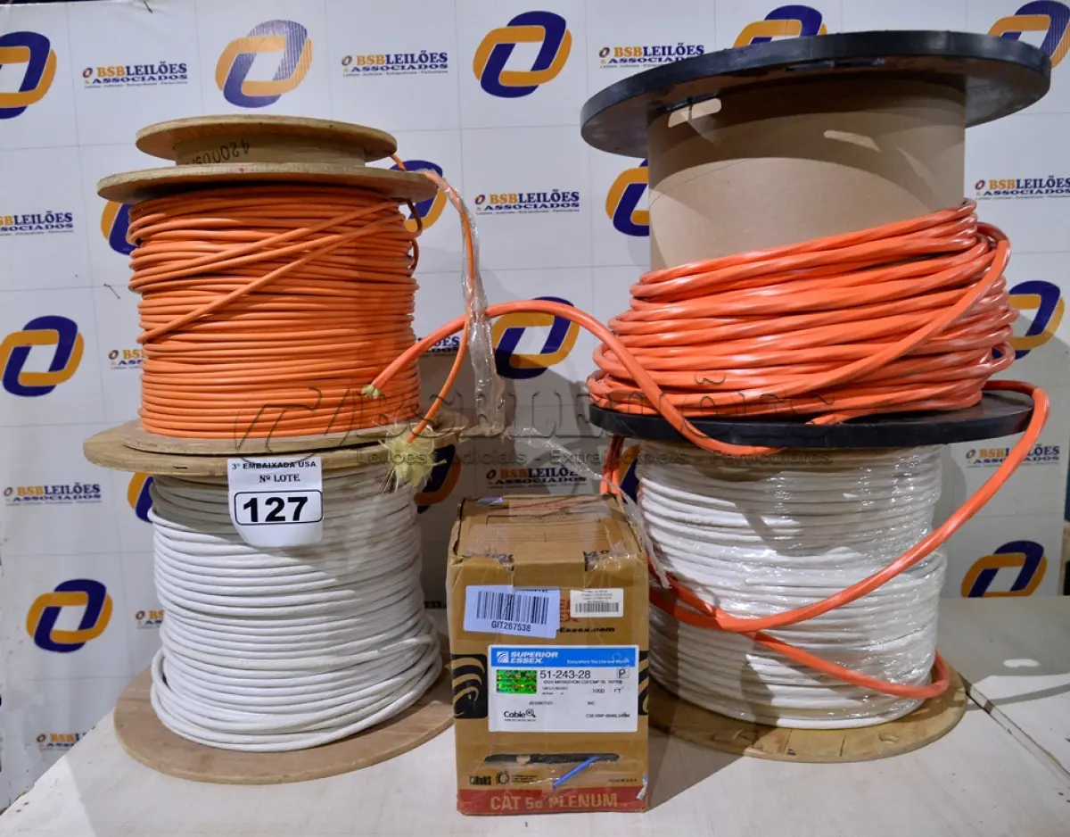 LOTE 127 - 05 CABOS PARA INTERNET. (5 CABLE SPOOLS (FIBER/ETHERNET) (NO ESTADO)0000038