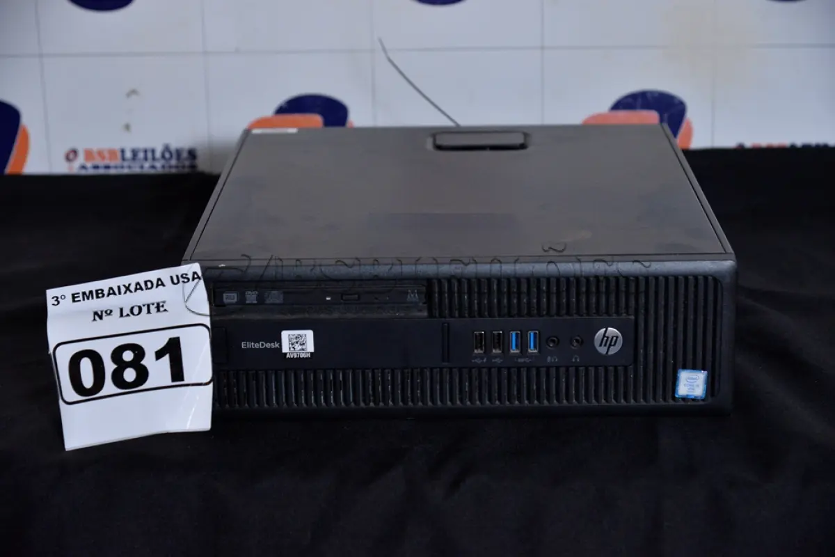LOTE 081 - 01 CPU MARCA HP CORE I5 COM MEMÓRIA 16GB RAM E SEM HD. (NO ESTADO) AV9 706H