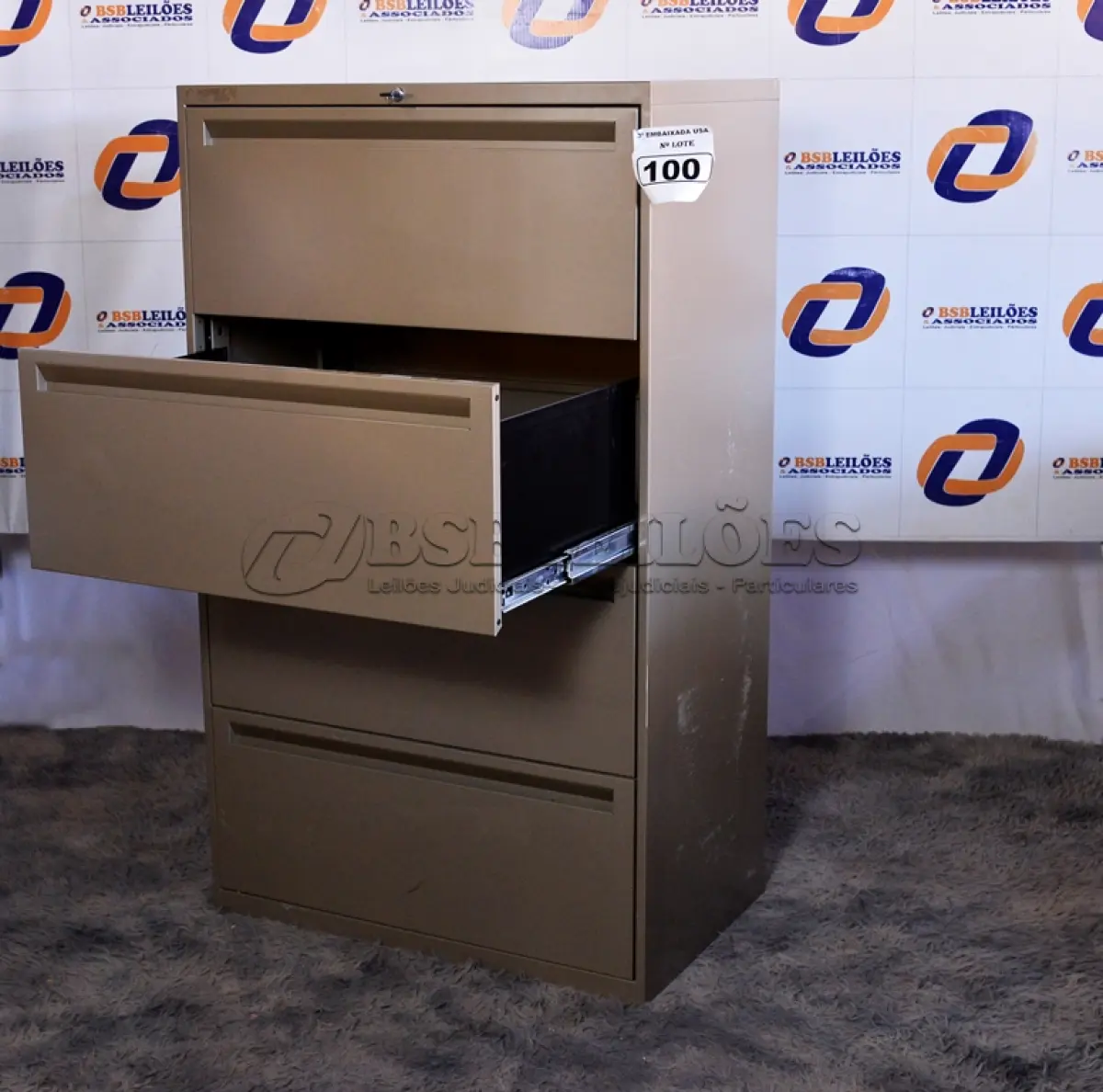 LOTE 100 - 01 ARMÁRIO DE AÇO PARA ESCRITÓRIO COM 04 GAVETAS. (DOCUMENT GABINETE) (NO ESTADO)0000016