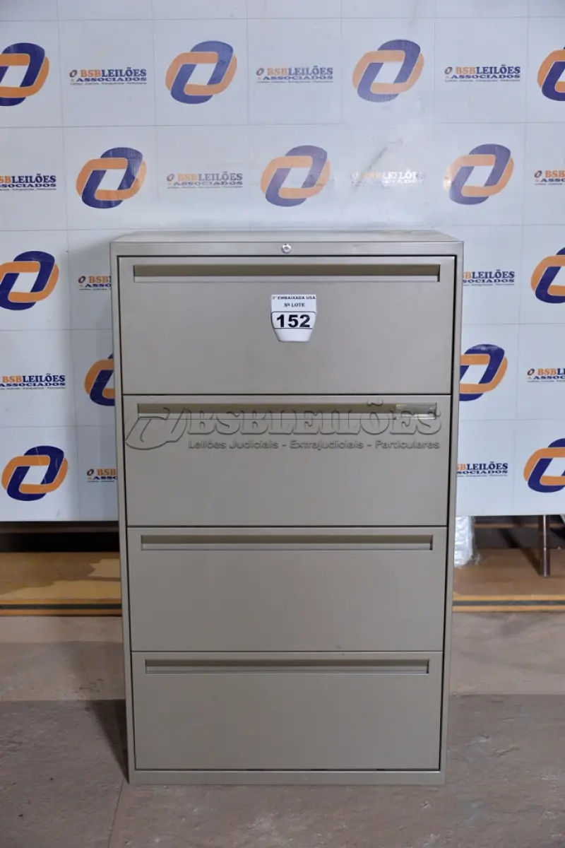 LOTE 152 - 01 ARMÁRIO DE AÇO PARA ESCRITÓRIO COM 04 GAVETAS. (DOCUMENT GABINETE) (NO ESTADO)0000016