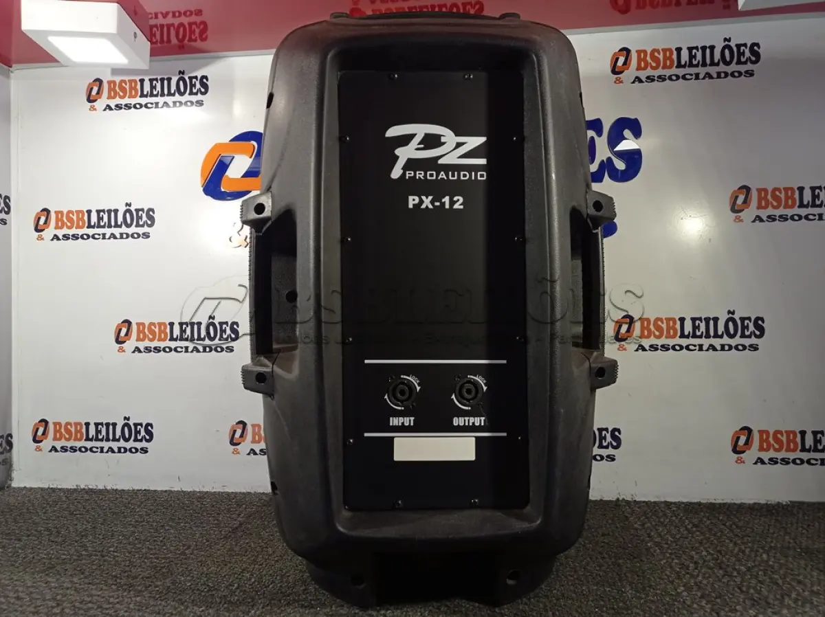 LOTE 278 - 01 CAIXA DE SOM PZPROPASSIVE PROAUDIO PX-12. (NO ESTADO) ATENÇÃO! FAZER A VISITAÇÃO ANTES DE ARREMATAR, NÃO SABEMOS SE FUNCIONA. LEILÃO NÃO TEM GARANTIA E NEM DEVOLUÇÃO, SUJEITO A POSSÍVEIS AVARIAS VISÍVEIS/OCULTAS E/OU AUSÊNCIA DE COMPONENTES.