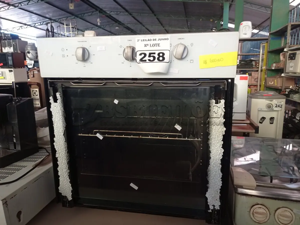 LOTE 258 - 01 FORNO DE EMBUTIR SEM MARCA APARENTE E COM AVARIAS PARA RETIRADA DE PEÇAS. (NO ESTADO) ATENÇÃO! FAZER A VISITAÇÃO ANTES DE ARREMATAR, NÃO SABEMOS SE FUNCIONA. LEILÃO NÃO TEM GARANTIA E NEM DEVOLUÇÃO, SUJEITO A POSSÍVEIS AVARIAS VISÍVEIS/OCULTAS E/OU AUSÊNCIA DE COMPONENTES.