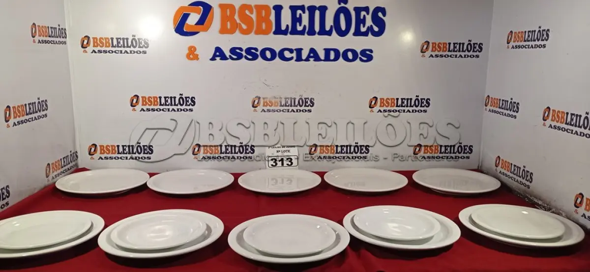 LOTE 313 - 10 PRATOS RASOS E 05 PRATOS DE SOBREMESA. (NO ESTADO) ATENÇÃO! FAZER A VISITAÇÃO ANTES DE ARREMATAR, NÃO SABEMOS SE FUNCIONA. LEILÃO NÃO TEM GARANTIA E NEM DEVOLUÇÃO, SUJEITO A POSSÍVEIS AVARIAS VISÍVEIS/OCULTAS E/OU AUSÊNCIA DE COMPONENTES.