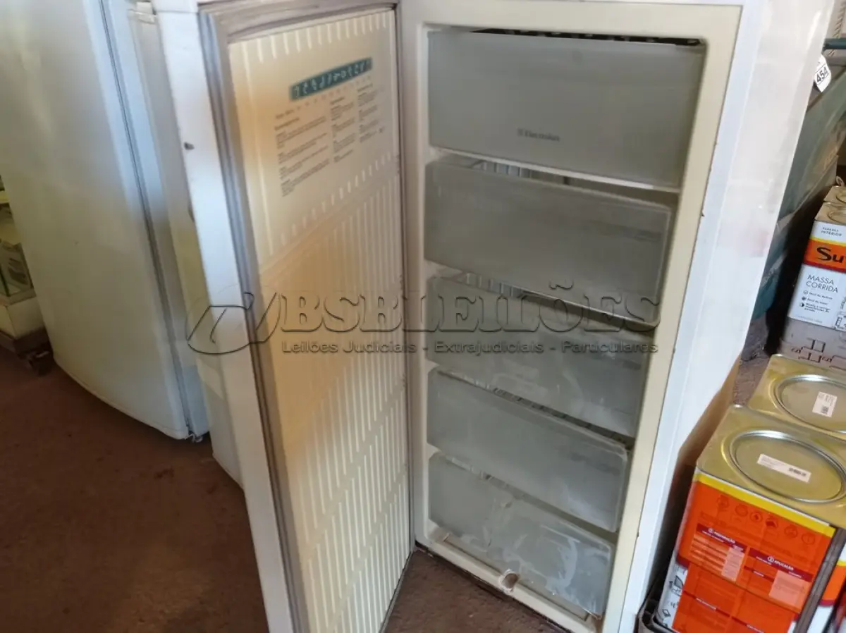 LOTE 354 - 01 FREEZER VERTICAL MARCA ELECTROLUX 220V COM AVARIAS. (NÃO LIGA) (NO ESTADO) ATENÇÃO! FAZER A VISITAÇÃO ANTES DE ARREMATAR, NÃO SABEMOS SE FUNCIONA. LEILÃO NÃO TEM GARANTIA E NEM DEVOLUÇÃO, SUJEITO A POSSÍVEIS AVARIAS VISÍVEIS/OCULTAS E/OU AUSÊNCIA DE COMPONENTES.