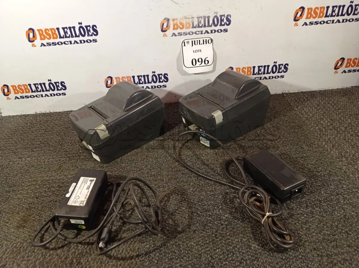 LOTE 096 - 02 IMPRESSORAS TÉRMICAS, DR-800/005 COM FONTE SEM O CABO. (NO ESTADO) ATENÇÃO! FAZER A VISITAÇÃO ANTES DE ARREMATAR, NÃO SABEMOS SE FUNCIONA. LEILÃO NÃO TEM GARANTIA E NEM DEVOLUÇÃO, SUJEITO A POSSÍVEIS AVARIAS VISÍVEIS/OCULTAS E/OU AUSÊNCIA DE COMPONENTES.