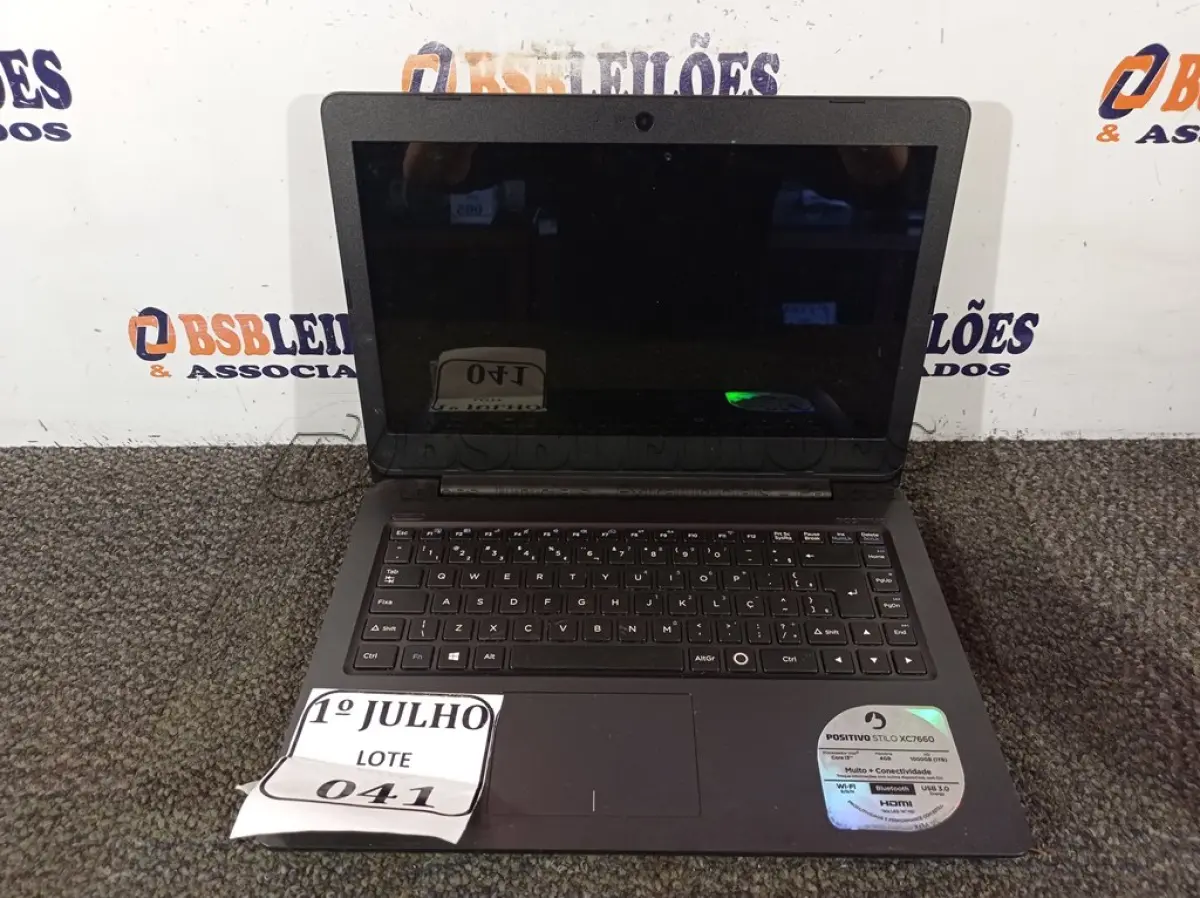 LOTE 041 - 01 NOTEBOOK MODELO: ESTILO XC7660 MARCA POSITIVO SEM FONTE 19V. (NO ESTADO) ATENÇÃO! FAZER A VISITAÇÃO ANTES DE ARREMATAR, NÃO SABEMOS SE FUNCIONA. LEILÃO NÃO TEM GARANTIA E NEM DEVOLUÇÃO, SUJEITO A POSSÍVEIS AVARIAS VISÍVEIS/OCULTAS E/OU AUSÊNCIA DE COMPONENTES.