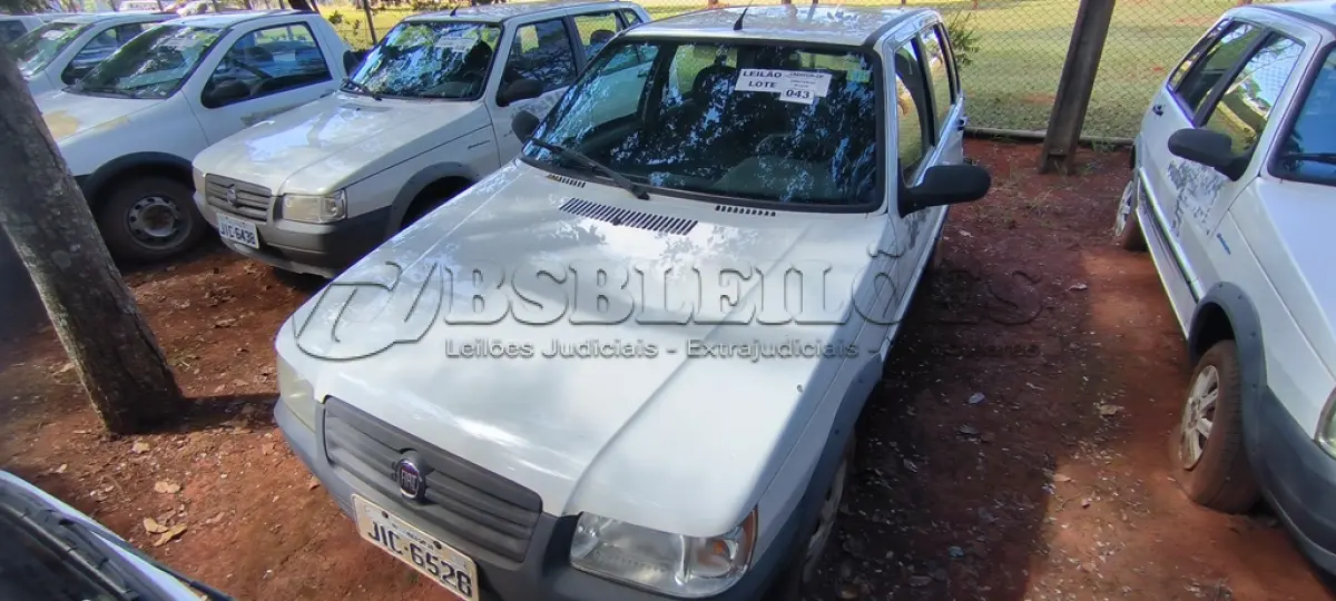 LOTE 043 - 01 FIAT UNO MILLE WAY ECON; PLACA: JIC-6528; ANO: 2009. CHASSI: 9BD15844AA6352343, RENAVAM: 00165582650; (VEÍCULO NÃO FUNCIONA, BOMBA DE COMBUSTÍVEL TRAVADA, VEÍCULO NÃO POSSUI CHAVE (QUEBRADA)). (NO ESTADO)