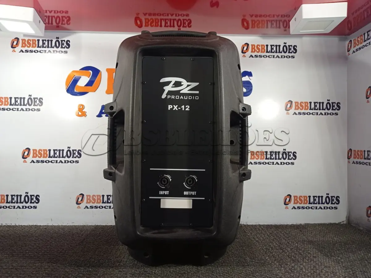 LOTE 025 -  01 CAIXA DE SOM PZPROPASSIVE PROAUDIO PX-12. (NO ESTADO) ATENÇÃO! FAZER A VISITAÇÃO ANTES DE ARREMATAR, NÃO SABEMOS SE FUNCIONA. LEILÃO NÃO TEM GARANTIA E NEM DEVOLUÇÃO, SUJEITO A POSSÍVEIS AVARIAS VISÍVEIS/OCULTAS E/OU AUSÊNCIA DE COMPONENTES.