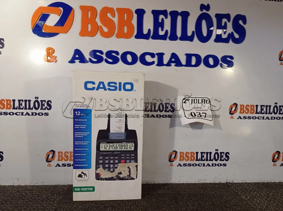 LOTE 037 - 01 CALCULADORA COM IMPRESSORA HR-100TM-BK MARCA CASSIO. (NO ESTADO) ATENÇÃO! FAZER A VISITAÇÃO ANTES DE ARREMATAR, NÃO SABEMOS SE FUNCIONA. LEILÃO NÃO TEM GARANTIA E NEM DEVOLUÇÃO, SUJEITO A POSSÍVEIS AVARIAS VISÍVEIS/OCULTAS E/OU AUSÊNCIA DE COMPONENTES.