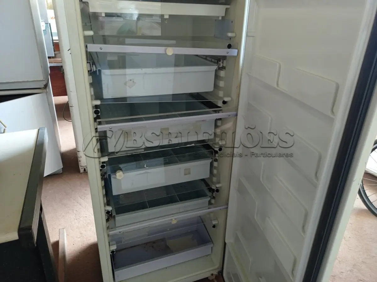 LOTE 241 - 01 REFRIGERADOR. (NO ESTADO) ATENÇÃO! FAZER A VISITAÇÃO ANTES DE ARREMATAR, NÃO SABEMOS SE FUNCIONA. LEILÃO NÃO TEM GARANTIA E NEM DEVOLUÇÃO, SUJEITO A POSSÍVEIS AVARIAS VISÍVEIS/OCULTAS E/OU AUSÊNCIA DE COMPONENTES.