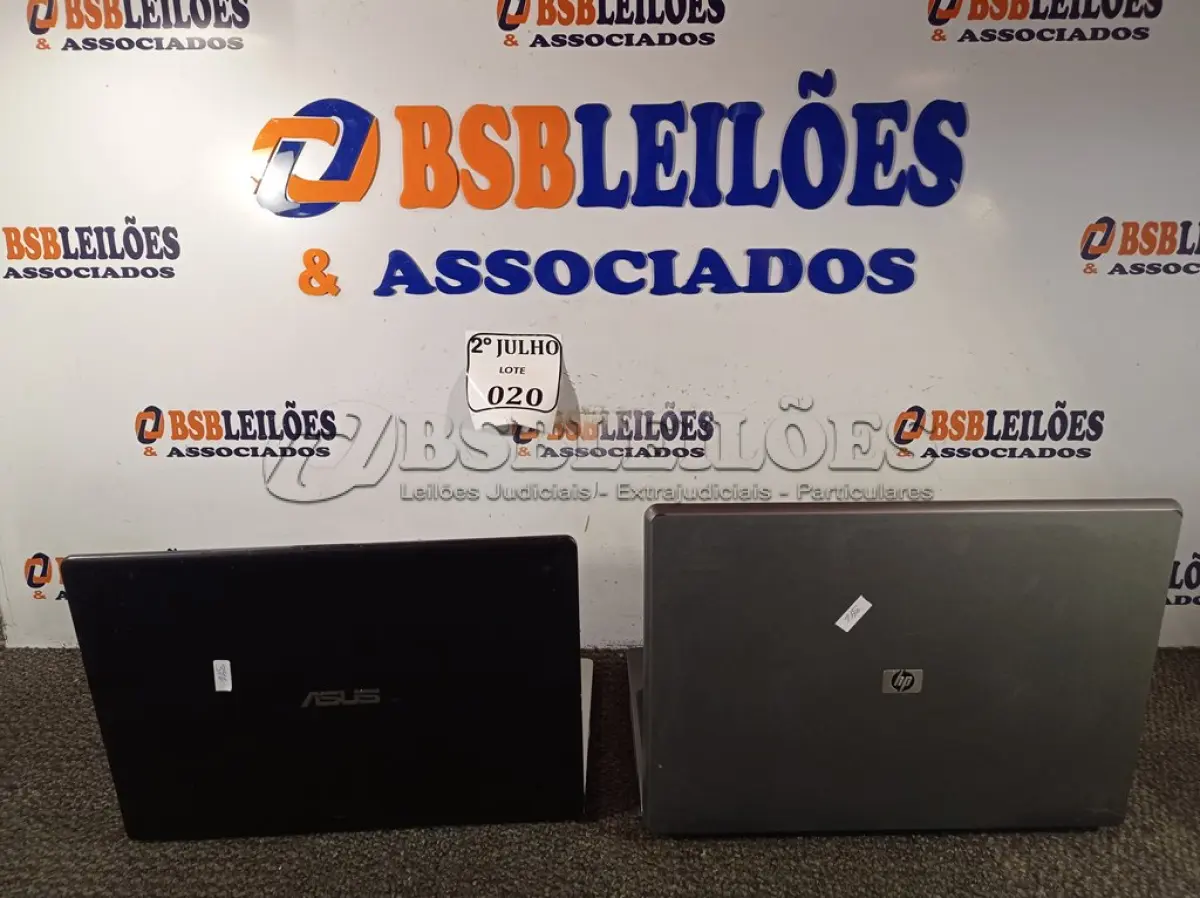 LOTE 020 - 02 NOTEBOOKS, SENDO 01 ASUS E 01 HP SEM FONTE PARA RETIRADA DE PEÇAS. (NO ESTADO) ATENÇÃO! FAZER A VISITAÇÃO ANTES DE ARREMATAR, NÃO SABEMOS SE FUNCIONA. LEILÃO NÃO TEM GARANTIA E NEM DEVOLUÇÃO, SUJEITO A POSSÍVEIS AVARIAS VISÍVEIS/OCULTAS E/OU AUSÊNCIA DE COMPONENTES.