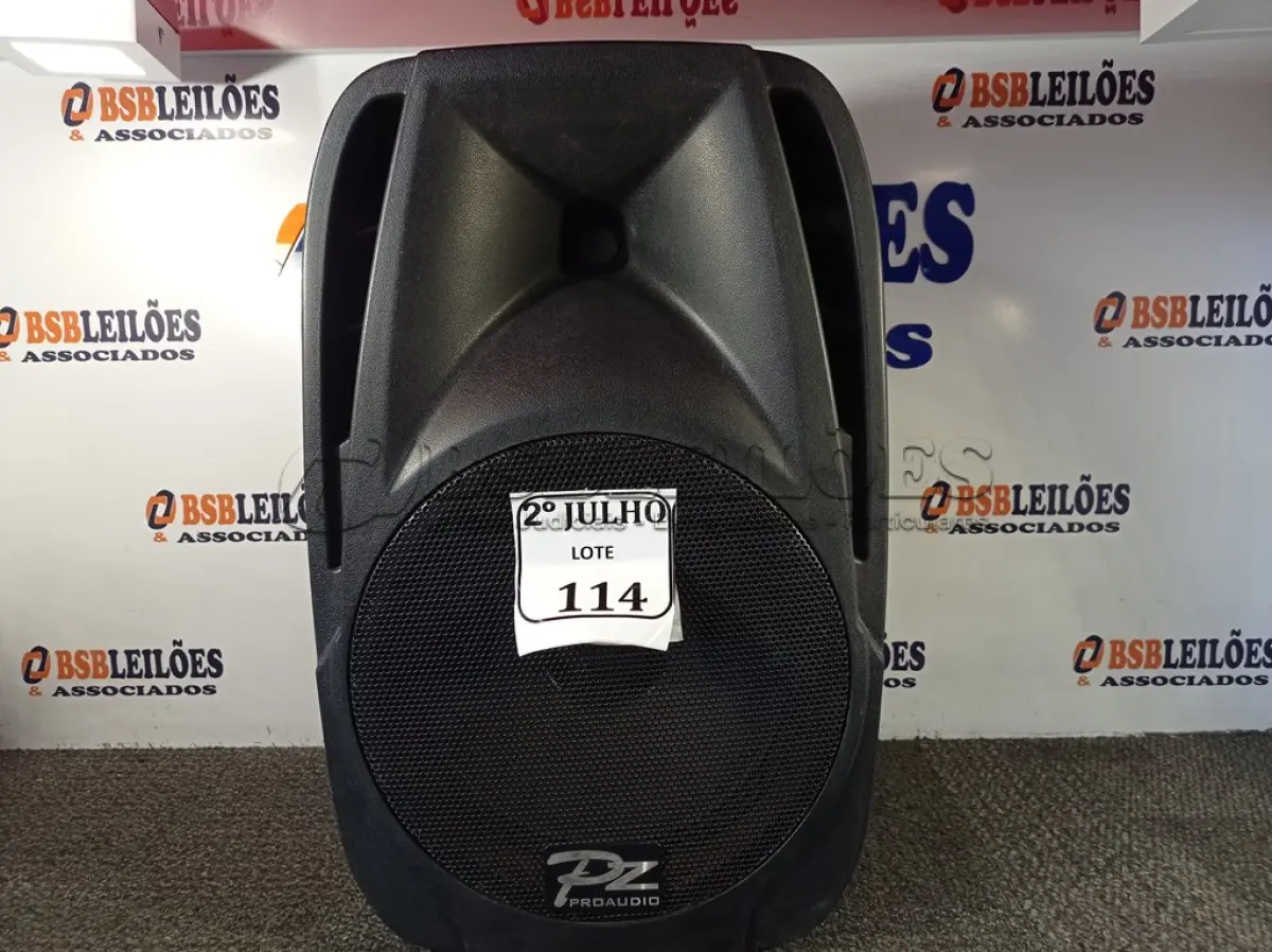 LOTE 114 - 01 CAIXA DE SOM PZ PROPASSIVE PRÓAUDIO PX-12. (NOVA) (NO ESTADO) ATENÇÃO! FAZER A VISITAÇÃO ANTES DE ARREMATAR, NÃO SABEMOS SE FUNCIONA. LEILÃO NÃO TEM GARANTIA E NEM DEVOLUÇÃO, SUJEITO A POSSÍVEIS AVARIAS VISÍVEIS/OCULTAS E/OU AUSÊNCIA DE COMPONENTES.