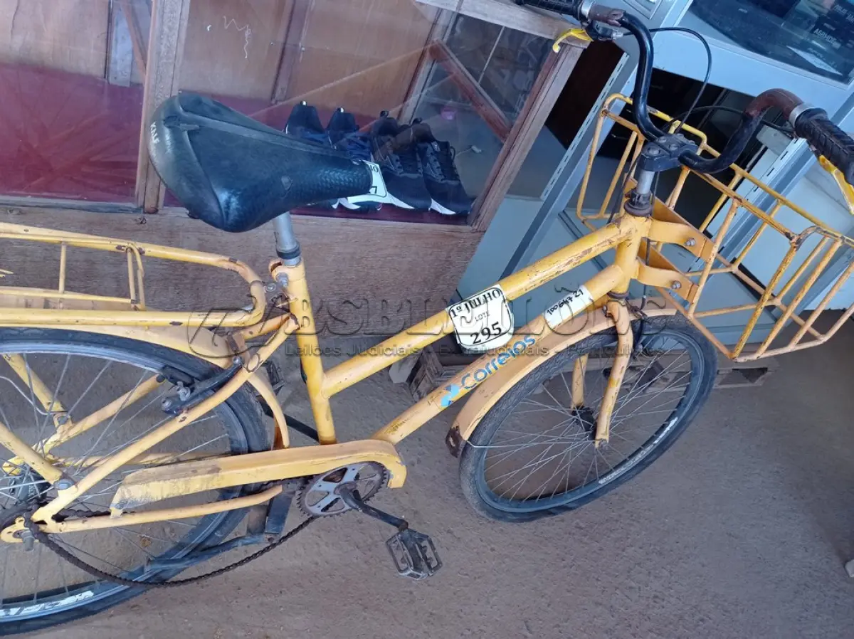 LOTE 295 - 01 BICICLETA CARGUEIRA E 02 RODAS. (NO ESTADO) ATENÇÃO! FAZER A VISITAÇÃO ANTES DE ARREMATAR, NÃO SABEMOS SE FUNCIONA. LEILÃO NÃO TEM GARANTIA E NEM DEVOLUÇÃO, SUJEITO A POSSÍVEIS AVARIAS VISÍVEIS/OCULTAS E/OU AUSÊNCIA DE COMPONENTES.
