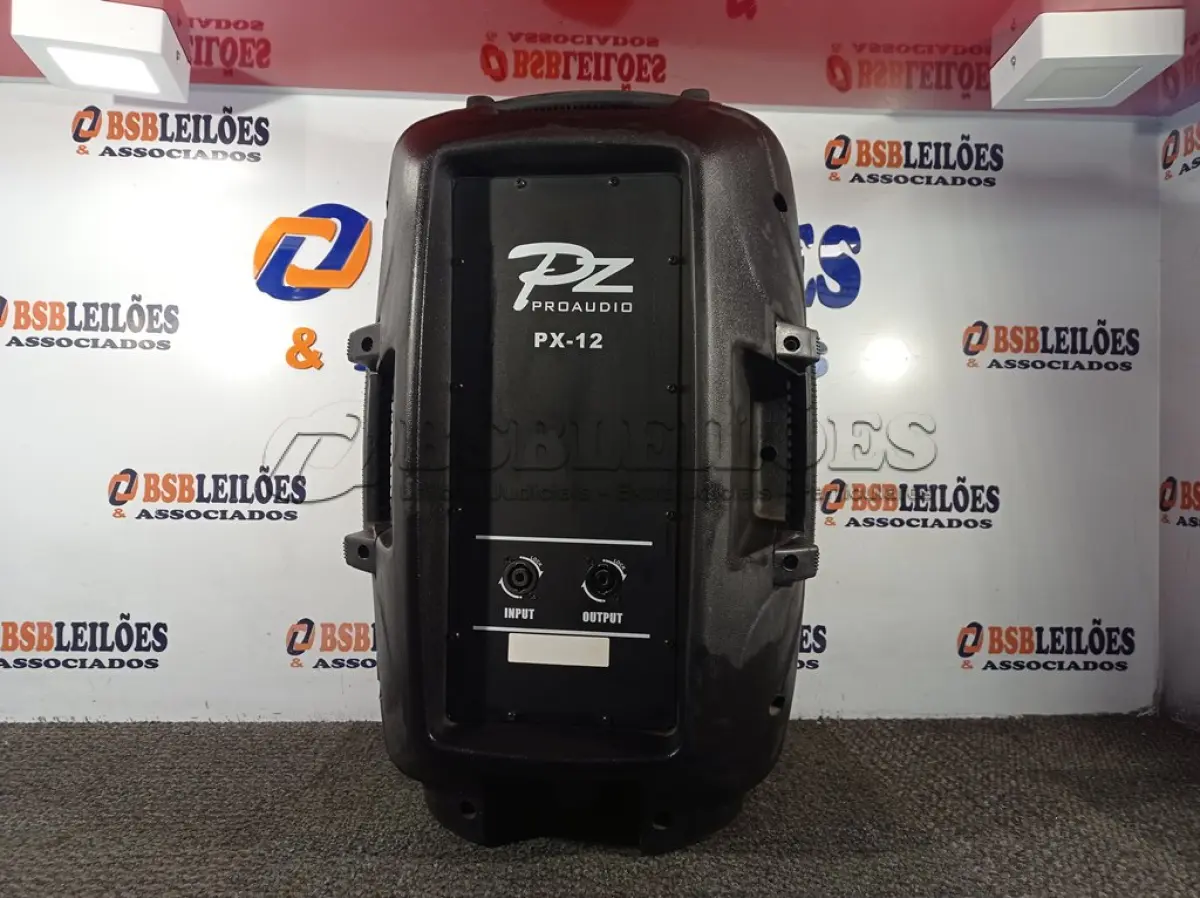 LOTE 005 -  01 CAIXA DE SOM PZPROPASSIVE PROAUDIO PX-12. (NO ESTADO) ATENÇÃO! FAZER A VISITAÇÃO ANTES DE ARREMATAR, NÃO SABEMOS SE FUNCIONA. LEILÃO NÃO TEM GARANTIA E NEM DEVOLUÇÃO, SUJEITO A POSSÍVEIS AVARIAS VISÍVEIS/OCULTAS E/OU AUSÊNCIA DE COMPONENTES.