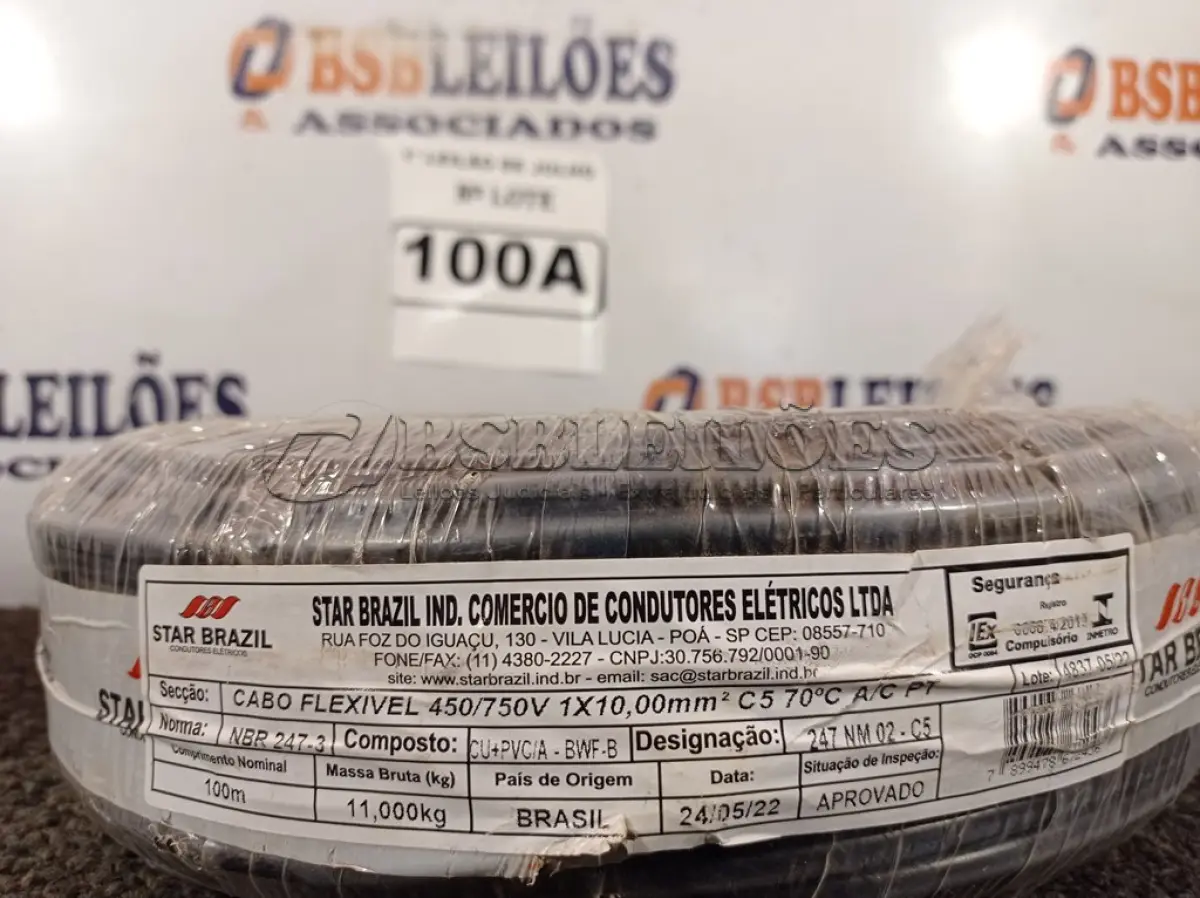 LOTE 100 - 01 ROLO DE CABO FLEXÍVEL 1×10,00MM NA COR PRETA. (NO ESTADO) ATENÇÃO! FAZER A VISITAÇÃO ANTES DE ARREMATAR, NÃO SABEMOS SE FUNCIONA. LEILÃO NÃO TEM GARANTIA E NEM DEVOLUÇÃO, SUJEITO A POSSÍVEIS AVARIAS VISÍVEIS/OCULTAS E/OU AUSÊNCIA DE COMPONENTES.
