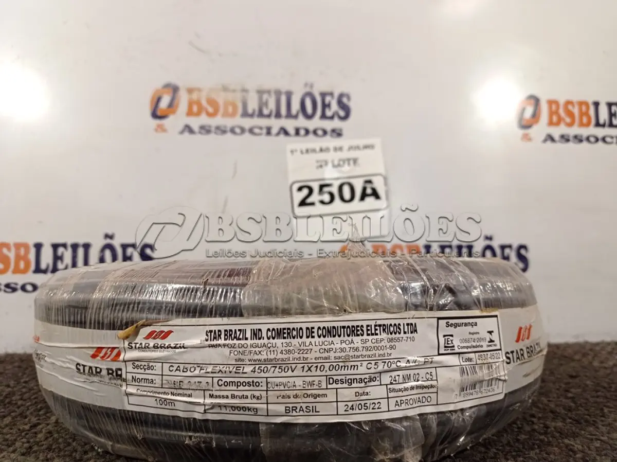 LOTE 250 - 01 ROLO DE CABO FLEXÍVEL 1×10MM NA COR PRETA. (NO ESTADO) ATENÇÃO! FAZER A VISITAÇÃO ANTES DE ARREMATAR, NÃO SABEMOS SE FUNCIONA. LEILÃO NÃO TEM GARANTIA E NEM DEVOLUÇÃO, SUJEITO A POSSÍVEIS AVARIAS VISÍVEIS/OCULTAS E/OU AUSÊNCIA DE COMPONENTES.