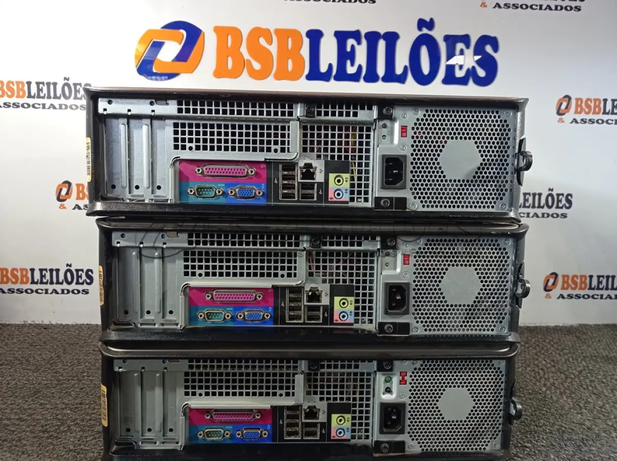 LOTE 104 - 03 CPUS MARCA DELL DDR3 SEM HD E SEM MEMÓRIA. (NO ESTADO) ATENÇÃO! FAZER A VISITAÇÃO ANTES DE ARREMATAR, NÃO SABEMOS SE FUNCIONA. LEILÃO NÃO TEM GARANTIA E NEM DEVOLUÇÃO, SUJEITO A POSSÍVEIS AVARIAS VISÍVEIS/OCULTAS E/OU AUSÊNCIA DE COMPONENTES.