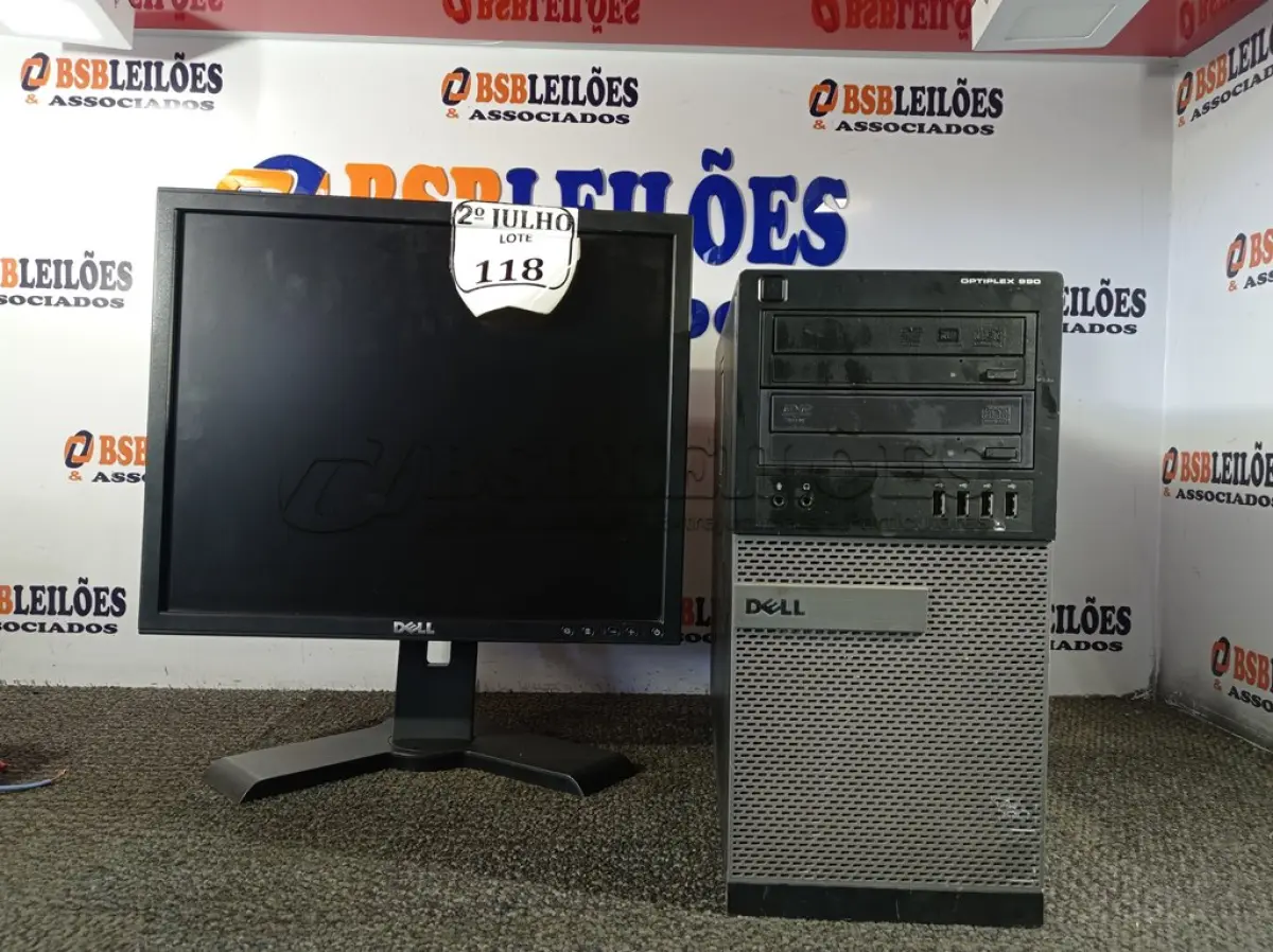 LOTE 118 - 01 CPU MARCA DELL DDR3 E 01 MONITOR 19’’ BASE GIRATÓRIA. (NO ESTADO) ATENÇÃO! FAZER A VISITAÇÃO ANTES DE ARREMATAR, NÃO SABEMOS SE FUNCIONA. LEILÃO NÃO TEM GARANTIA E NEM DEVOLUÇÃO, SUJEITO A POSSÍVEIS AVARIAS VISÍVEIS/OCULTAS E/OU AUSÊNCIA DE COMPONENTES.