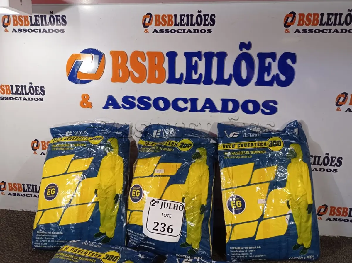 LOTE 236 - 05 MACACÕES DE SEGURANÇA VOLH GOVERTECH 300 TAMANHO EG. (NO ESTADO) ATENÇÃO! FAZER A VISITAÇÃO ANTES DE ARREMATAR, NÃO SABEMOS SE FUNCIONA. LEILÃO NÃO TEM GARANTIA E NEM DEVOLUÇÃO, SUJEITO A POSSÍVEIS AVARIAS VISÍVEIS/OCULTAS E/OU AUSÊNCIA DE COMPONENTES.