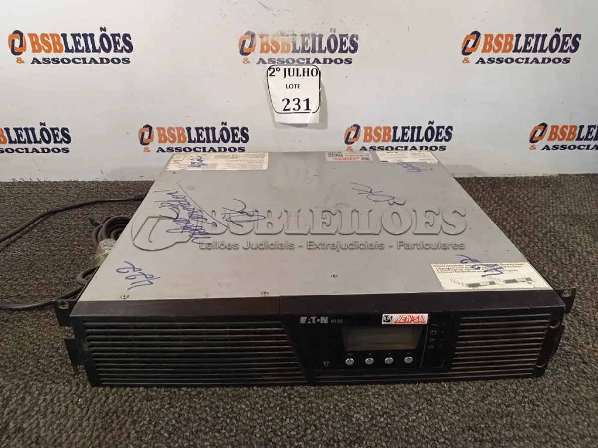 LOTE 231 - 01NOBREAK PARA SERVIDOR (NO ESTADO) ATENÇÃO! FAZER A VISITAÇÃO ANTES DE ARREMATAR, NÃO SABEMOS SE FUNCIONA. LEILÃO NÃO TEM GARANTIA E NEM DEVOLUÇÃO, SUJEITO A POSSÍVEIS AVARIAS VISÍVEIS/OCULTAS E/OU AUSÊNCIA DE COMPONENTES.