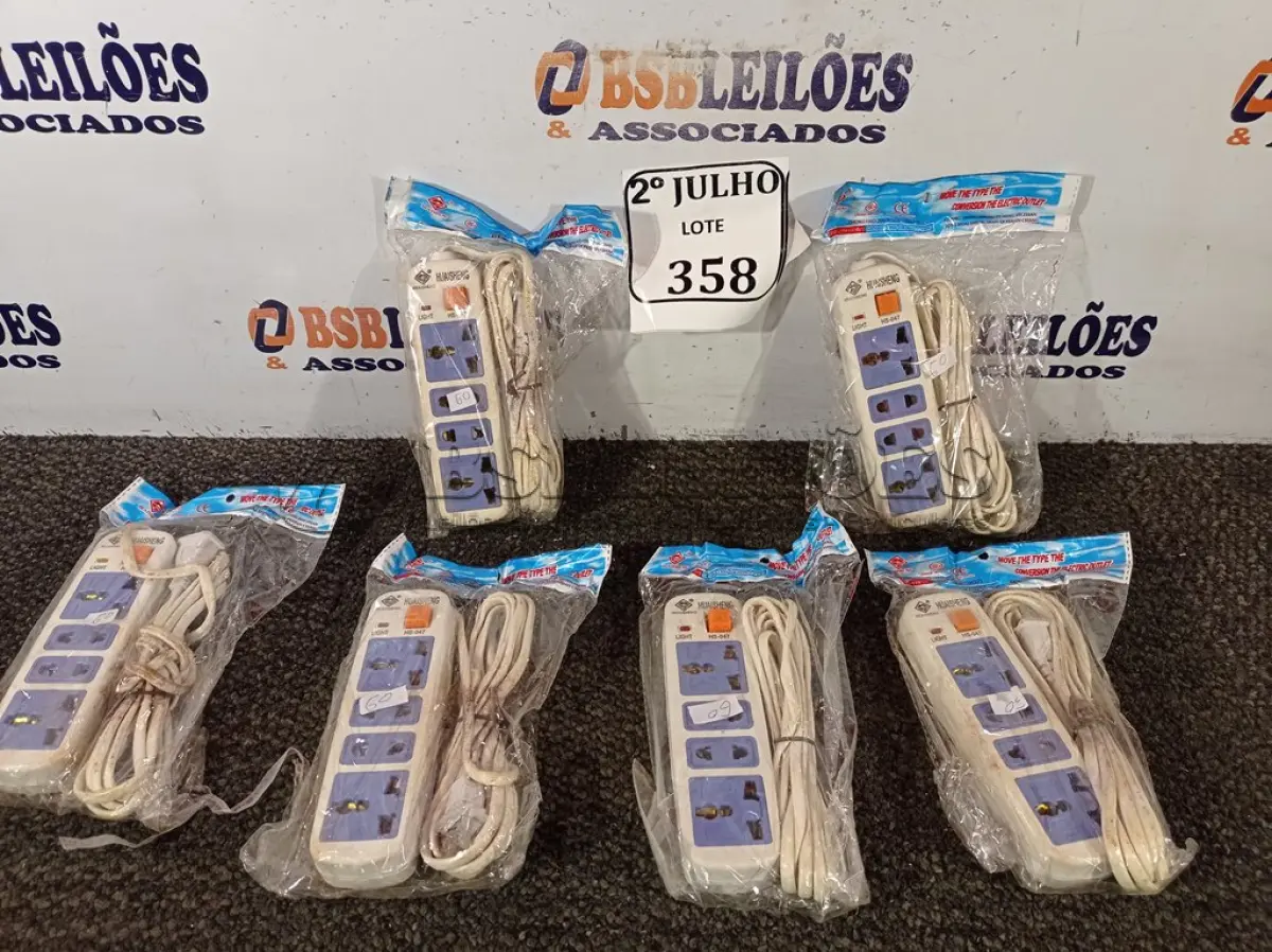 LOTE 358 - 06 EXTENSÕES HUAISHENG. (NO ESTADO) ATENÇÃO! FAZER A VISITAÇÃO ANTES DE ARREMATAR, NÃO SABEMOS SE FUNCIONA. LEILÃO NÃO TEM GARANTIA E NEM DEVOLUÇÃO, SUJEITO A POSSÍVEIS AVARIAS VISÍVEIS/OCULTAS E/OU AUSÊNCIA DE COMPONENTES.