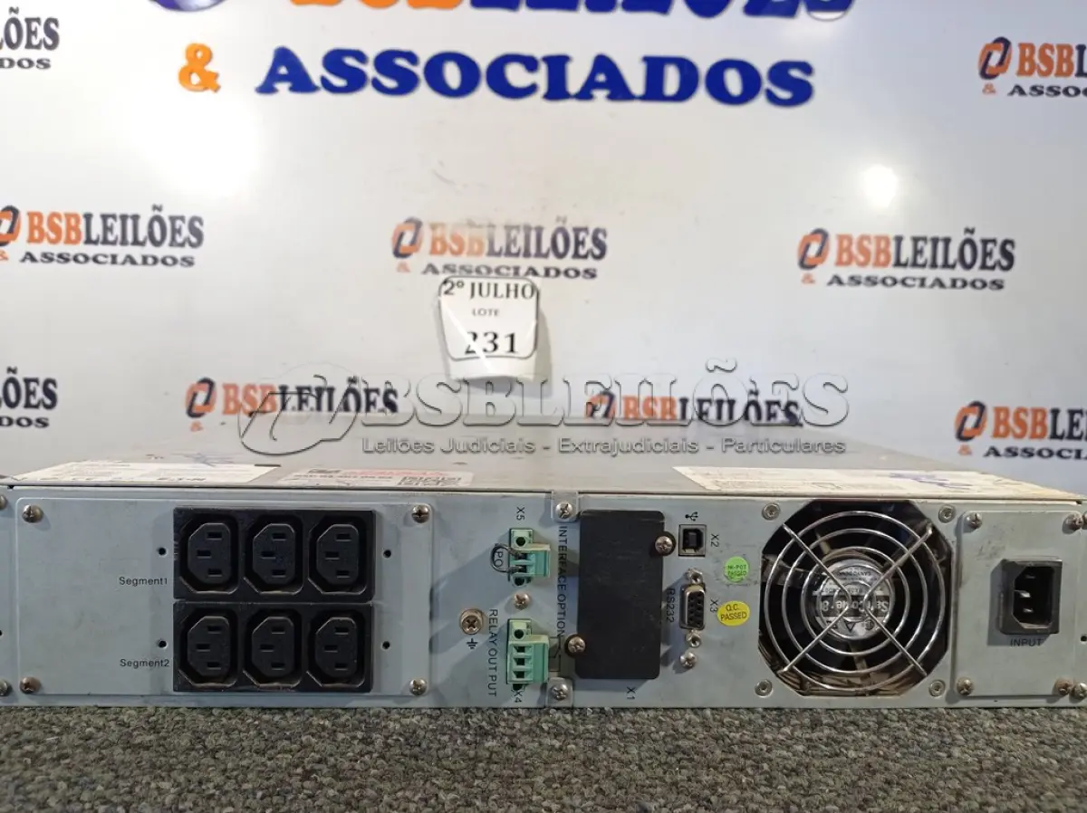 LOTE 231 - 01NOBREAK PARA SERVIDOR (NO ESTADO) ATENÇÃO! FAZER A VISITAÇÃO ANTES DE ARREMATAR, NÃO SABEMOS SE FUNCIONA. LEILÃO NÃO TEM GARANTIA E NEM DEVOLUÇÃO, SUJEITO A POSSÍVEIS AVARIAS VISÍVEIS/OCULTAS E/OU AUSÊNCIA DE COMPONENTES.
