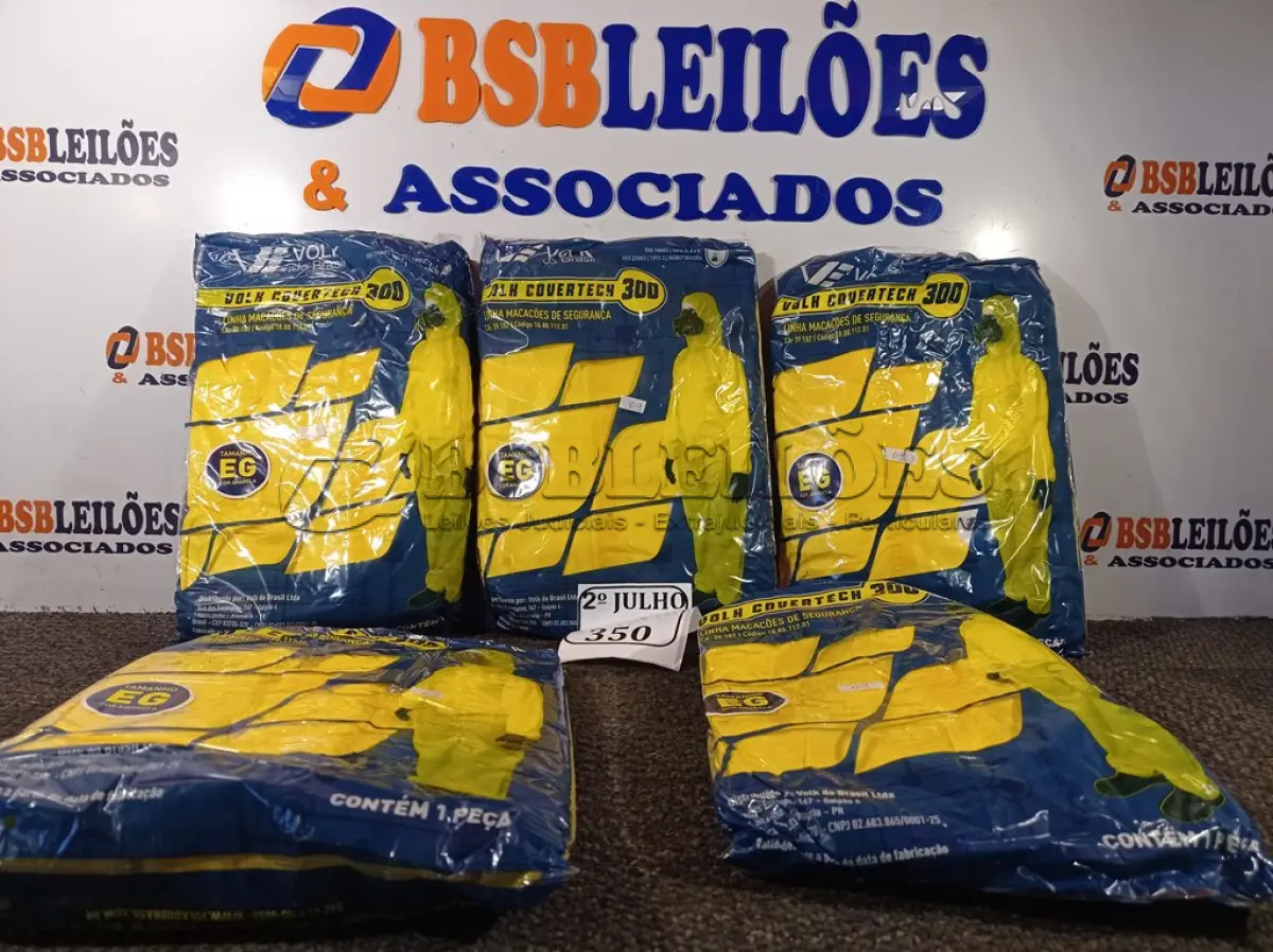 LOTE 350 - 05 MACACÕES DE SEGURANÇA VOLH GOVERTECH 300 TAMANHO EG. (NO ESTADO) ATENÇÃO! FAZER A VISITAÇÃO ANTES DE ARREMATAR, NÃO SABEMOS SE FUNCIONA. LEILÃO NÃO TEM GARANTIA E NEM DEVOLUÇÃO, SUJEITO A POSSÍVEIS AVARIAS VISÍVEIS/OCULTAS E/OU AUSÊNCIA DE COMPONENTES.