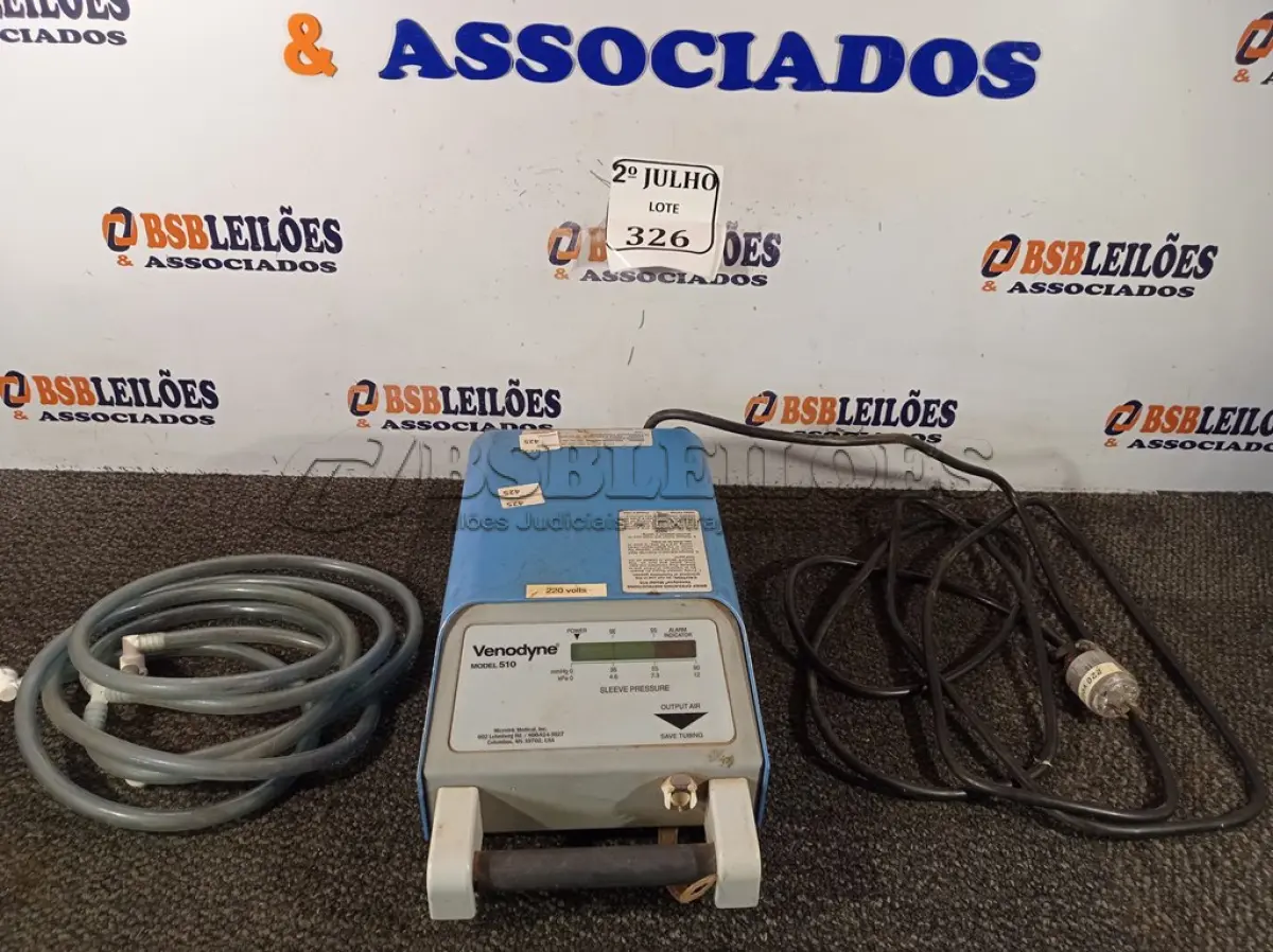 LOTE 326 - 01 BOMBA DE COMPRESSÃO VASCULAR VENODYNE 510 (NO ESTADO) ATENÇÃO! FAZER A VISITAÇÃO ANTES DE ARREMATAR, NÃO SABEMOS SE FUNCIONA. LEILÃO NÃO TEM GARANTIA E NEM DEVOLUÇÃO, SUJEITO A POSSÍVEIS AVARIAS VISÍVEIS/OCULTAS E/OU AUSÊNCIA DE COMPONENTES.