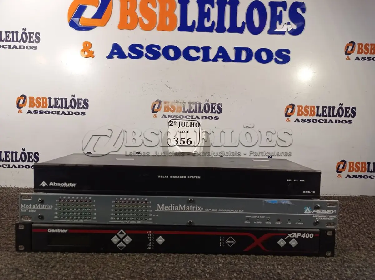 LOTE 356 - 03 EQUIPAMENTOS DE CONTROLE DE ÁUDIO (NO ESTADO) ATENÇÃO! FAZER A VISITAÇÃO ANTES DE ARREMATAR, NÃO SABEMOS SE FUNCIONA. LEILÃO NÃO TEM GARANTIA E NEM DEVOLUÇÃO, SUJEITO A POSSÍVEIS AVARIAS VISÍVEIS/OCULTAS E/OU AUSÊNCIA DE COMPONENTES.