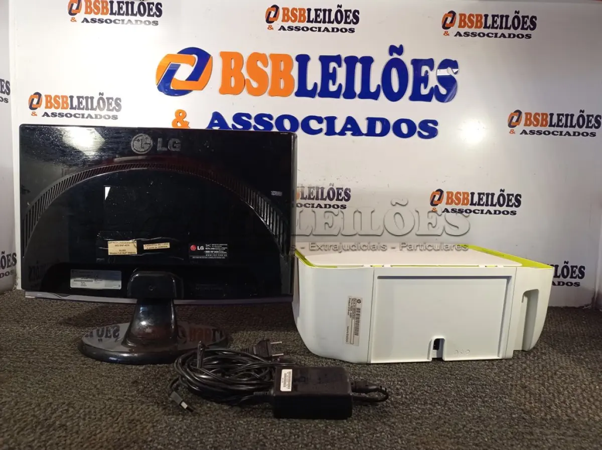 LOTE 298 - 01 IMPRESSORA HP DESCKJET 2136 COM FONTE E 01 MONITOR LG 19” (NO ESTADO) ATENÇÃO! FAZER A VISITAÇÃO ANTES DE ARREMATAR, NÃO SABEMOS SE FUNCIONA. LEILÃO NÃO TEM GARANTIA E NEM DEVOLUÇÃO, SUJEITO A POSSÍVEIS AVARIAS VISÍVEIS/OCULTAS E/OU AUSÊNCIA DE COMPONENTES.