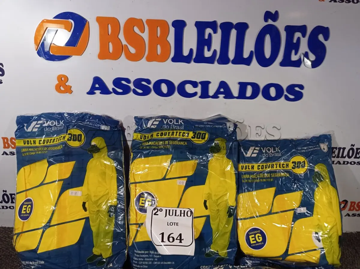 LOTE 164 - 05 MACACÕES DE SEGURANÇA VOLH GOVERTECH 300 TAMANHO EG. (NO ESTADO) ATENÇÃO! FAZER A VISITAÇÃO ANTES DE ARREMATAR, NÃO SABEMOS SE FUNCIONA. LEILÃO NÃO TEM GARANTIA E NEM DEVOLUÇÃO, SUJEITO A POSSÍVEIS AVARIAS VISÍVEIS/OCULTAS E/OU AUSÊNCIA DE COMPONENTES.