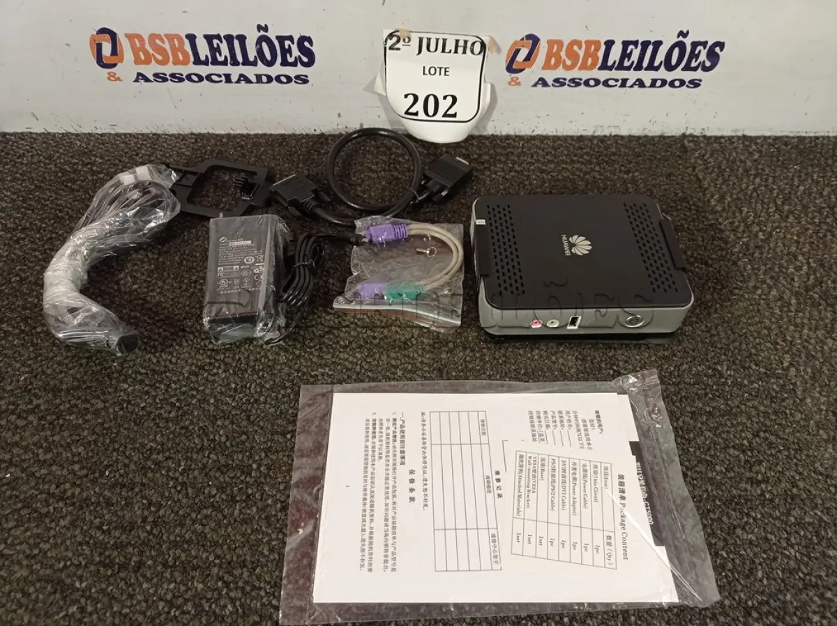 LOTE 202 - 01 MINI PC COM FONTE HUAWEI (NO ESTADO) ATENÇÃO! FAZER A VISITAÇÃO ANTES DE ARREMATAR, NÃO SABEMOS SE FUNCIONA. LEILÃO NÃO TEM GARANTIA E NEM DEVOLUÇÃO, SUJEITO A POSSÍVEIS AVARIAS VISÍVEIS/OCULTAS E/OU AUSÊNCIA DE COMPONENTES.
