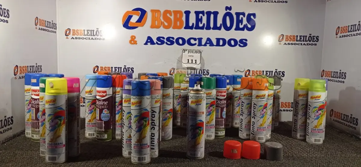LOTE 111 - 40 TINTAS SPRAY 400ML MUNDIAL PRIME VÁRIAS CORES NOVO. (NO ESTADO)
