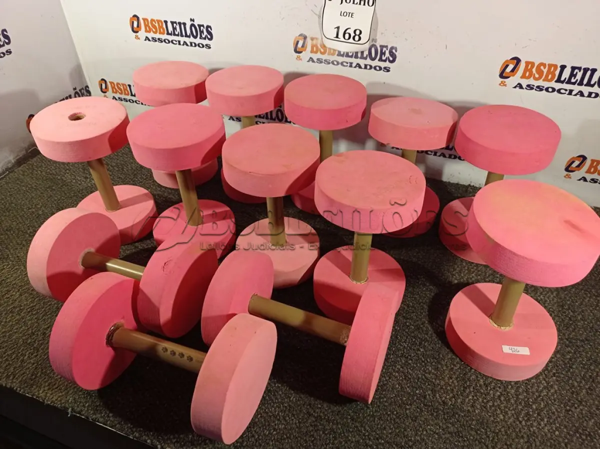 LOTE 168 - 13 HALTERES DE 2KG A 3KG NA COR ROSA. (NO ESTADO) ATENÇÃO! FAZER A VISITAÇÃO ANTES DE ARREMATAR, NÃO SABEMOS SE FUNCIONA. LEILÃO NÃO TEM GARANTIA E NEM DEVOLUÇÃO, SUJEITO A POSSÍVEIS AVARIAS VISÍVEIS/OCULTAS E/OU AUSÊNCIA DE COMPONENTES.